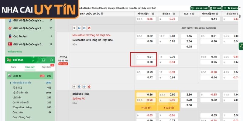 Cách đọc kèo nhà cái 1 trái đơn giản